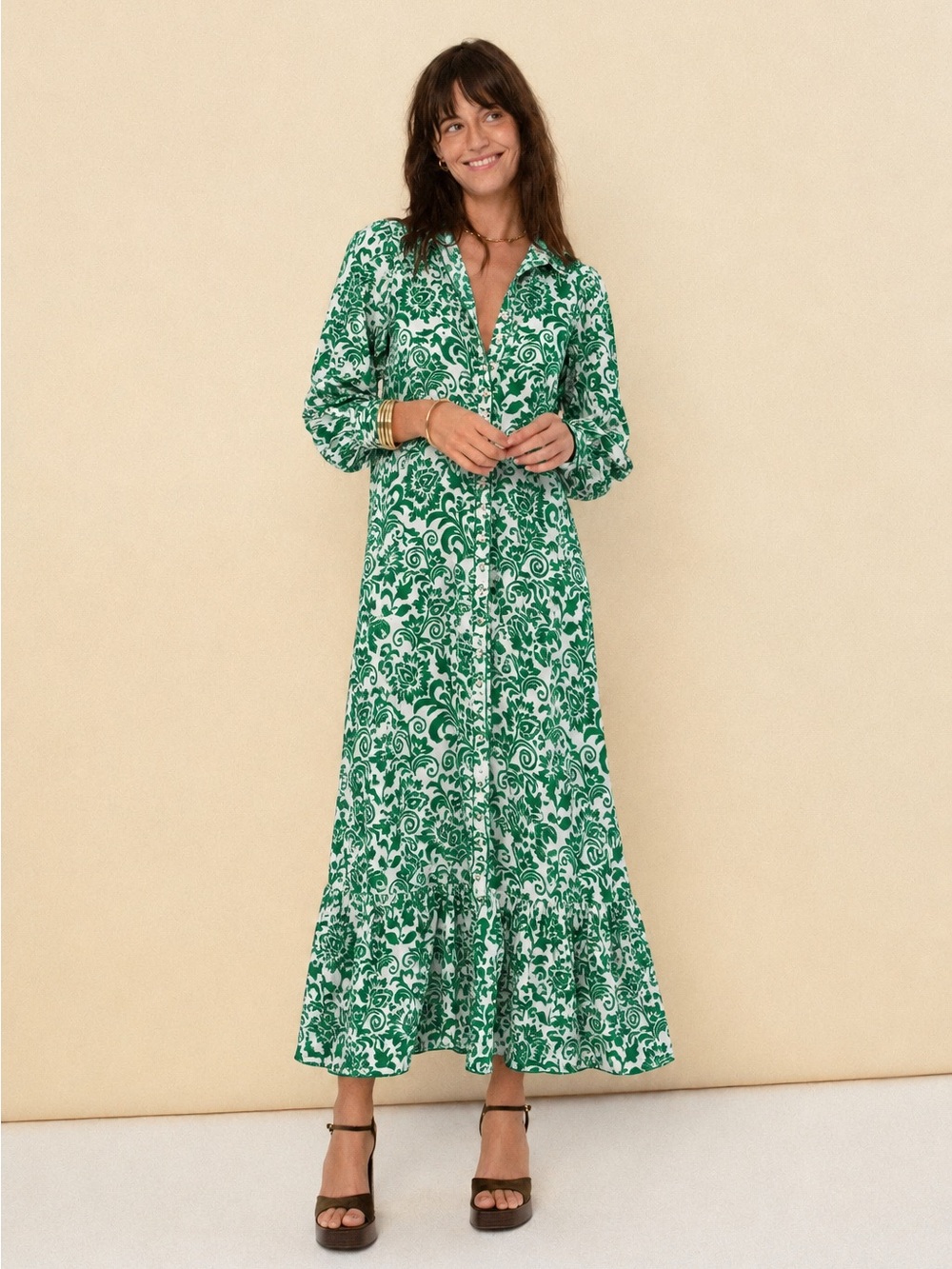 Sonmer Carmen Dress in Green